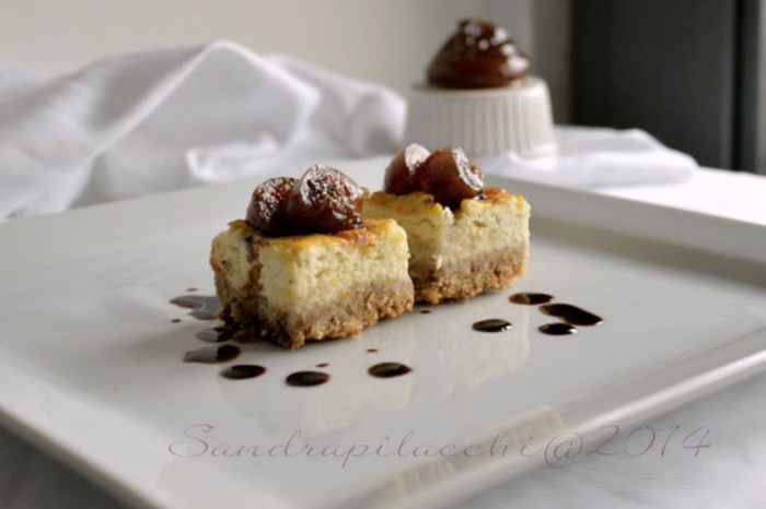 Mini cheesecake al Gorgonzola dop, Fichi rosa di Pisticci caramellati  e Ficotto